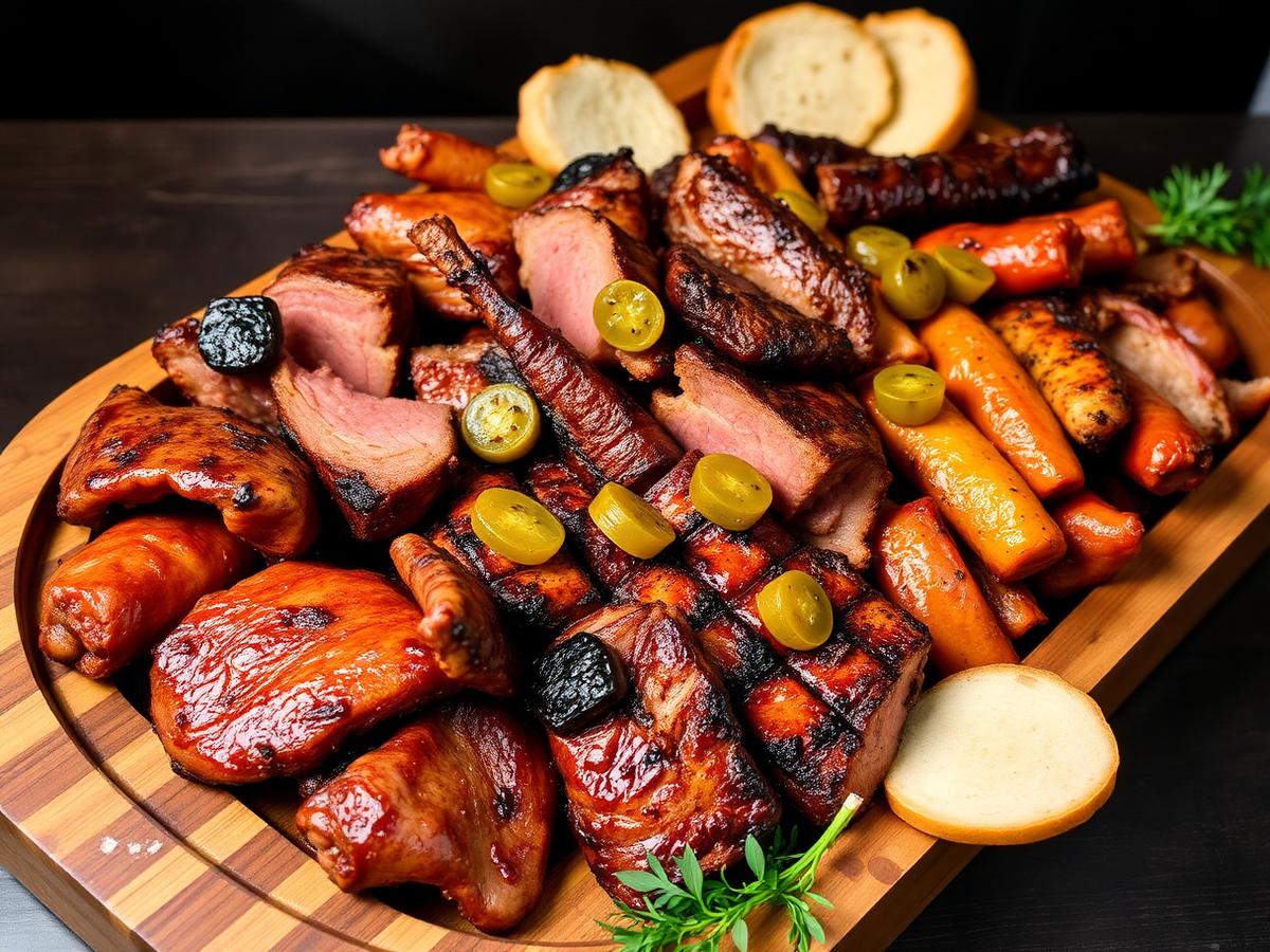 Koryto mięsne z grillowanymi i wędzonymi mięsami